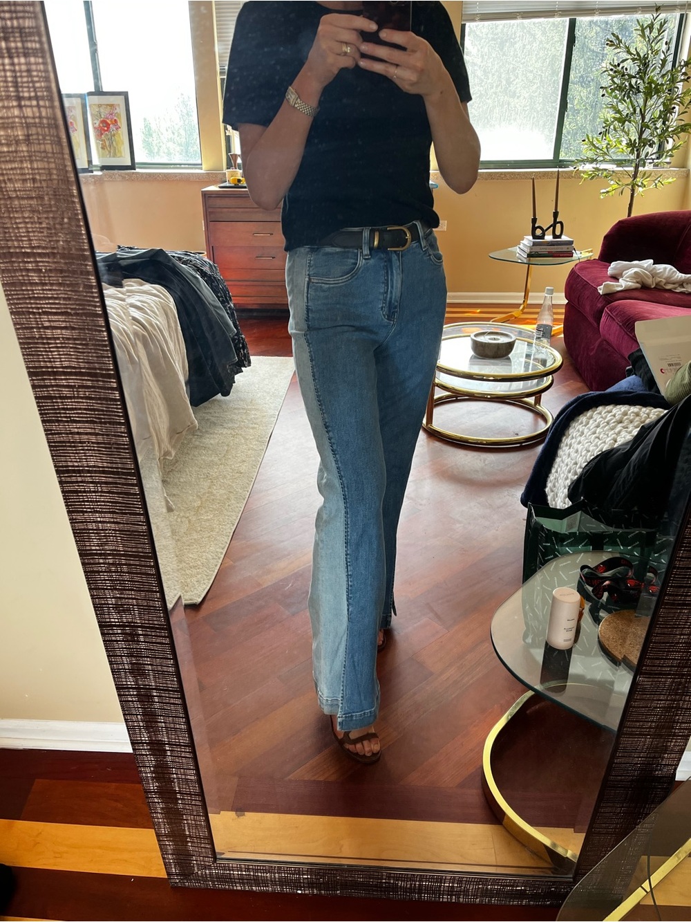 Mid-Waist Two-Tone Kut Women’s Jeans 8